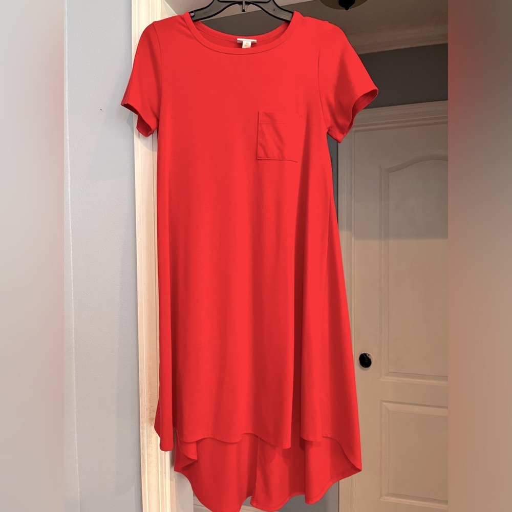 LuLaRoe Carly Swing Dress, Size XS, Red
